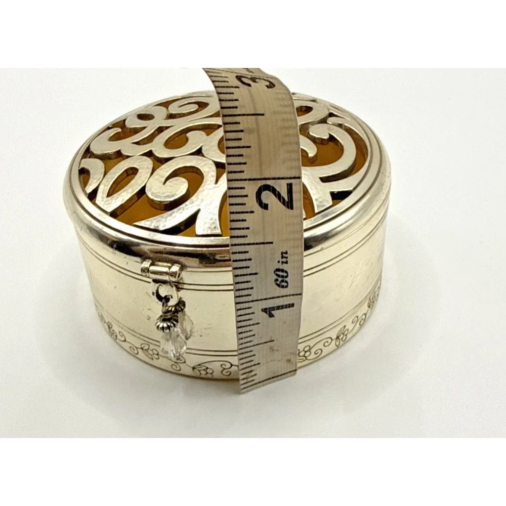 BRIGHTON Skribbel Box Silver Toned Trinket Jar Round 3